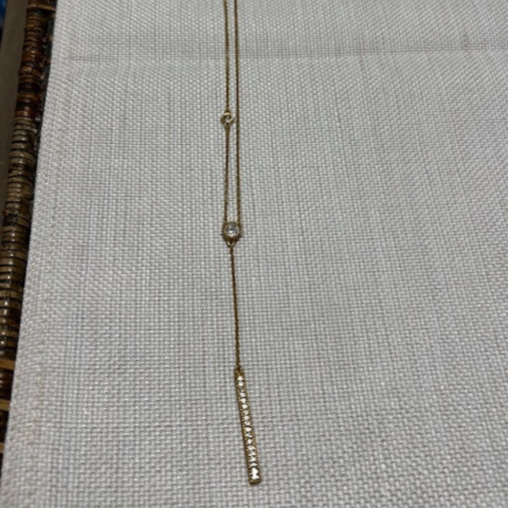 Judith Ripka Y Necklace with Hanging Bar